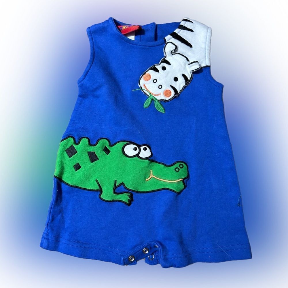 Vintage Ragscals Alligator and Zebra Baby Outfit